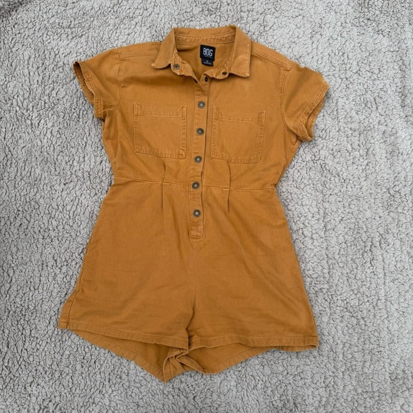 BDG Mustard denim button up romper - Picture 5 of 6